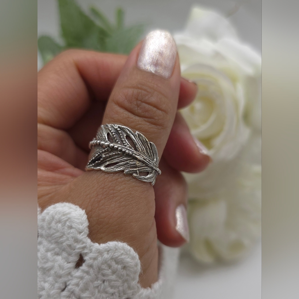 🥰 CURVY FEATHER RING - Picture 8 of 10